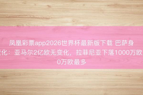 凤凰彩票app2026世界杯最新版下载 巴萨身价变化:亚马尔2亿欧无变化,拉菲尼亚下落1000万欧最多