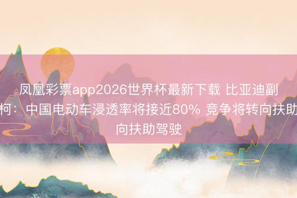 凤凰彩票app2026世界杯最新下载 比亚迪副总李柯：中国电动车浸透率将接近80% 竞争将转向扶助驾驶