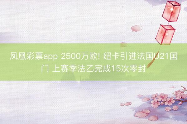 凤凰彩票app 2500万欧! 纽卡引进法国U21国门 上赛季法乙完成15次零封