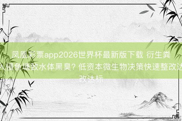 凤凰彩票app2026世界杯最新版下载 衍生粪水入侵鱼塘致水体黑臭? 低资本微生物决策快速整改达标