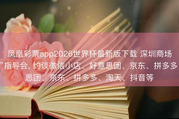 凤凰彩票app2026世界杯最新版下载 深圳商场监管召开“6·18”指导会， 约谈微信小店、好意思团、京东、拼多多、淘天、抖音等