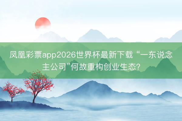 凤凰彩票app2026世界杯最新下载 “一东说念主公司”何故重构创业生态?